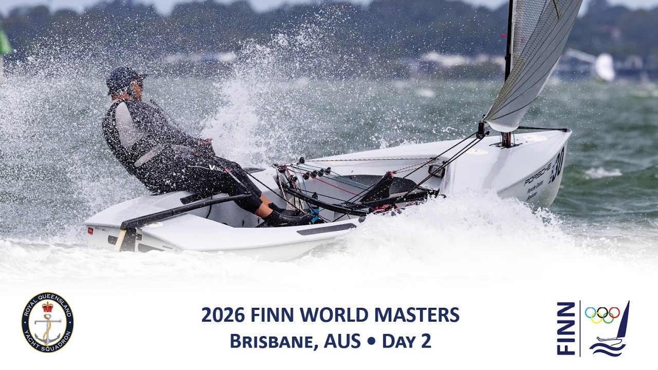 Highlights from Day 2 at the Porsche Centre Brisbane 2026 Finn World Masters