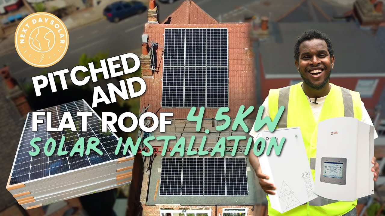 Pitched & Flat Roof Solar Install with Battery, Fox / Solis Inverter - Step by Step Guide