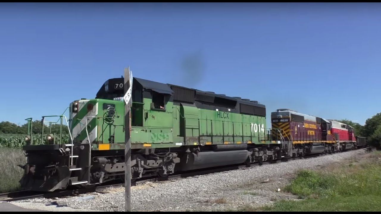 HLCX SD40-2 leads  Ohio Central and IORY locomotives
