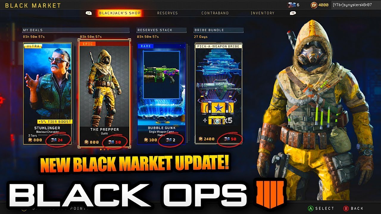 UNBELIEVABLE Black Market Update - NEW Pick-a-Weapon Bribe and Reserve Stacks in Black Ops 4!