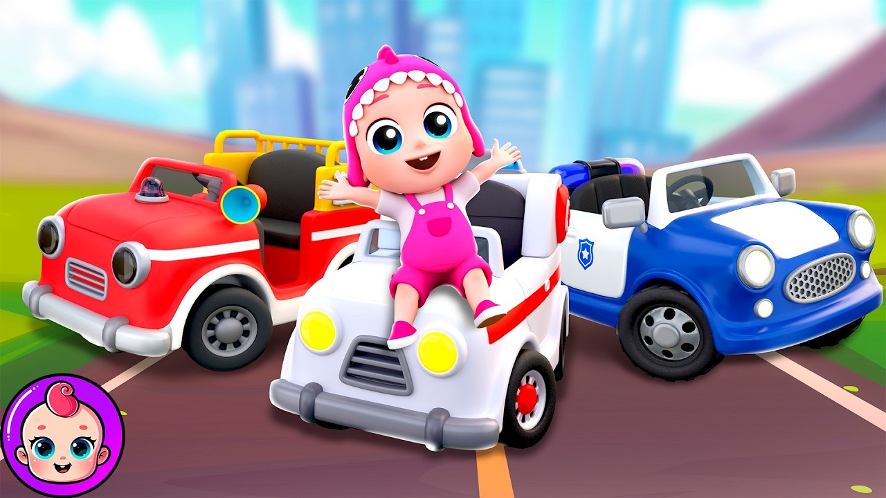 Wheels on the Fire Truck, Police Car + More! 🚒 Baby Goes Wah Wah | Bubblee - Kids Songs