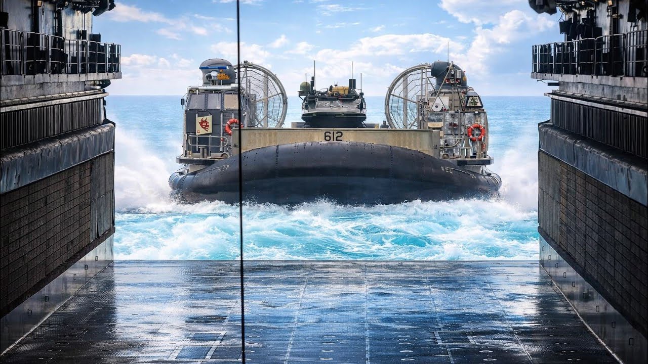 See how US Marines Conduct Well Deck Operations in the Pacific from the USS Comstock