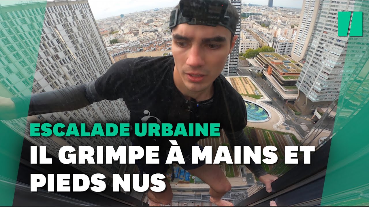 &Agrave; Paris, il escalade la tour Cristal mains et pieds nus