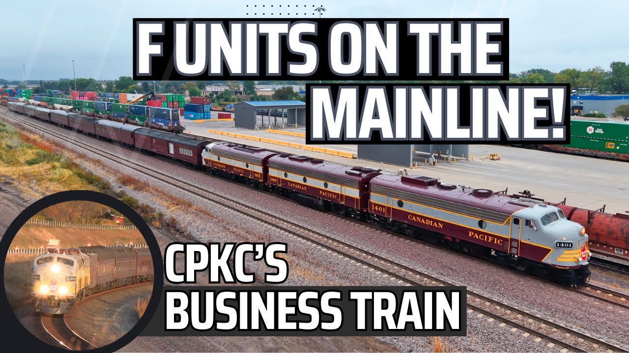 F-поезда на главной линии? CPKC: первоклассный бизнес-поезд + кричащий GP60 и Санта-Фе