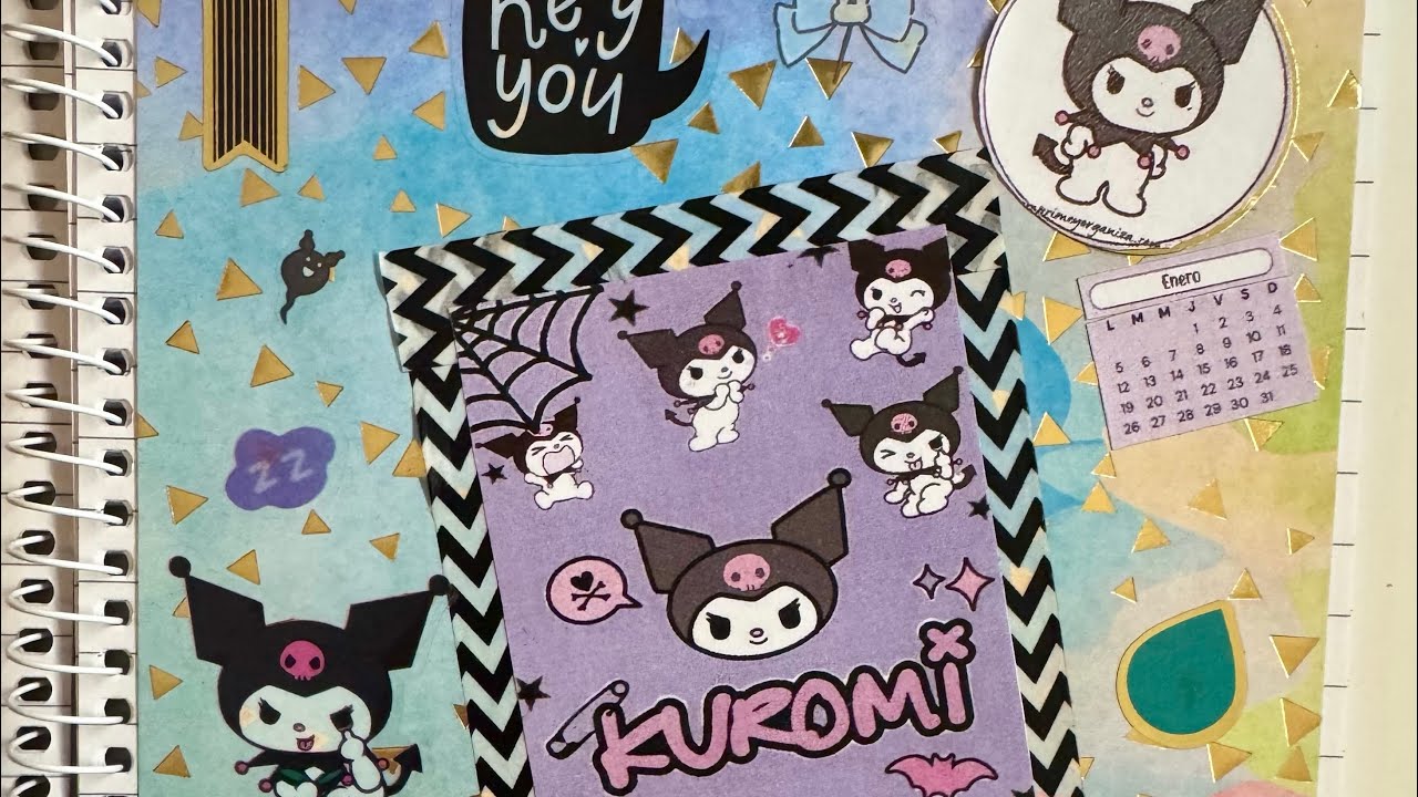 Hello Kitty my Sticker Book Decorating ASMR Fun & Satisfying 10 : Kuromi