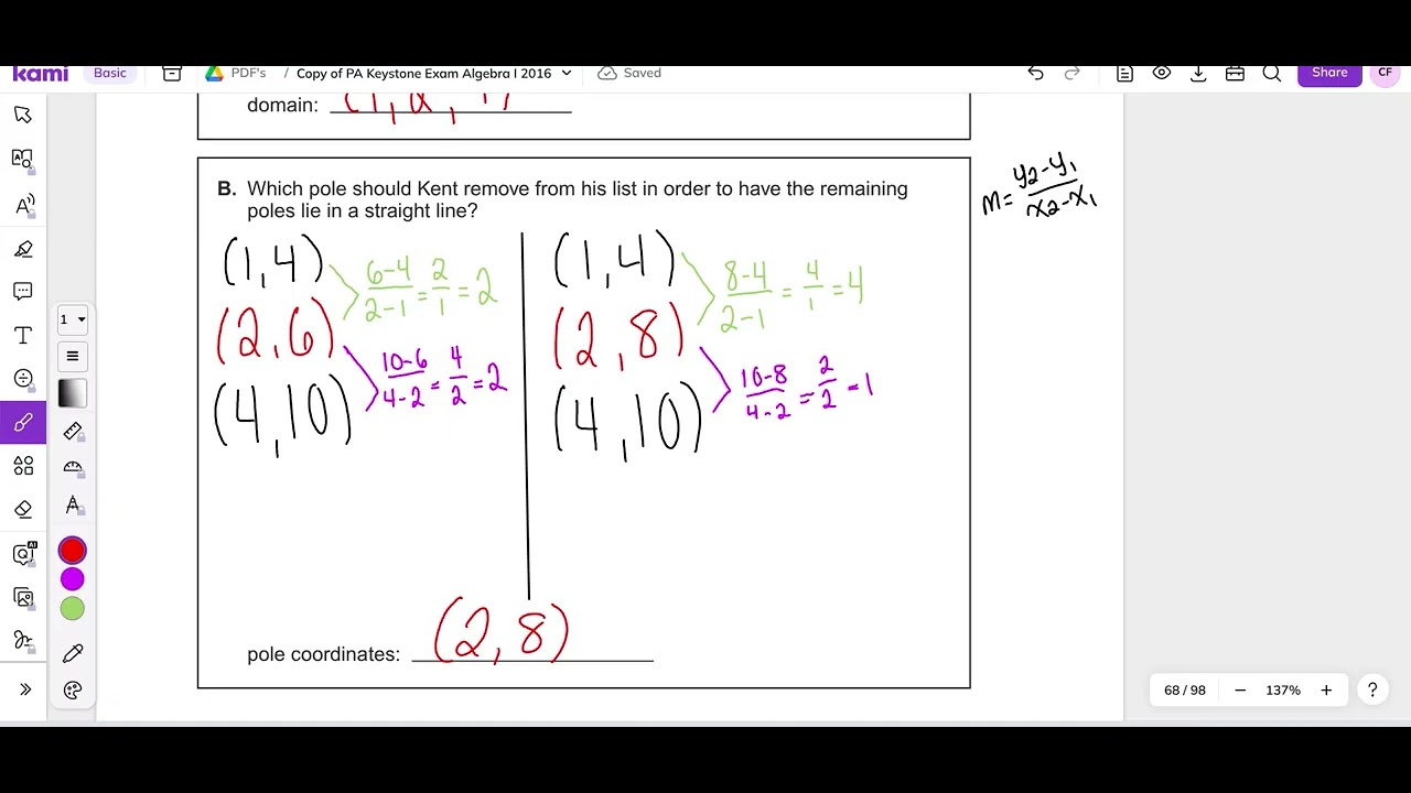 2016 Module 2 Problem 13 Algebra 1 PDE Item and Scoring Sampler