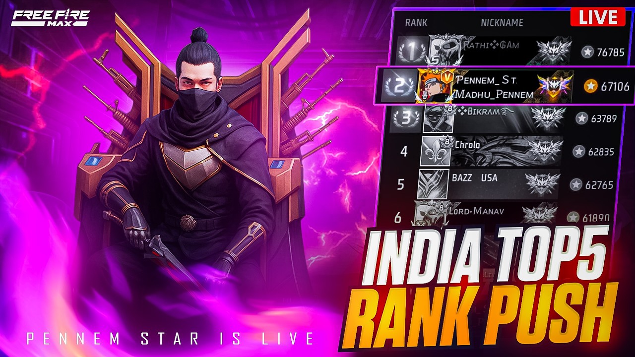 🔴[Live Free Fire New Rank Season Rank Push Live !!