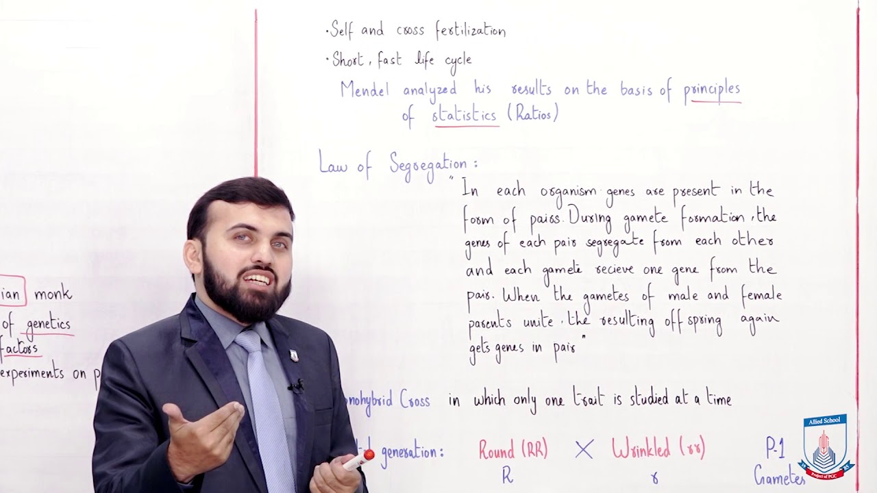 Class 10 - Biology - Chapter 15 - Lecture 04 Mendel's Work - Allied Schools