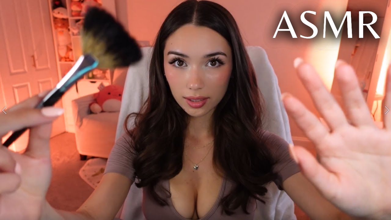 ASMR Face Brushing ♡ Roleplay POV You Have Something On Your Face and I Help Brush It Off