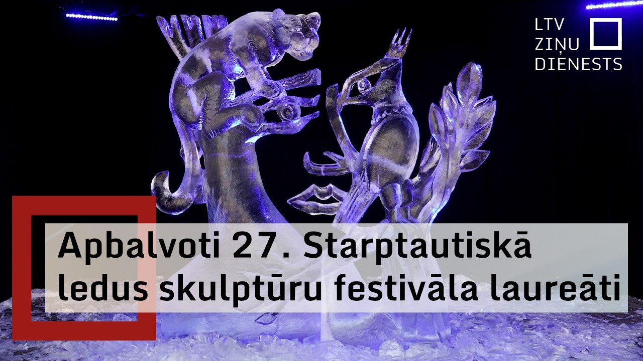 Norisinās starptautiskais ledus skulptūru festivāls Jelgavā