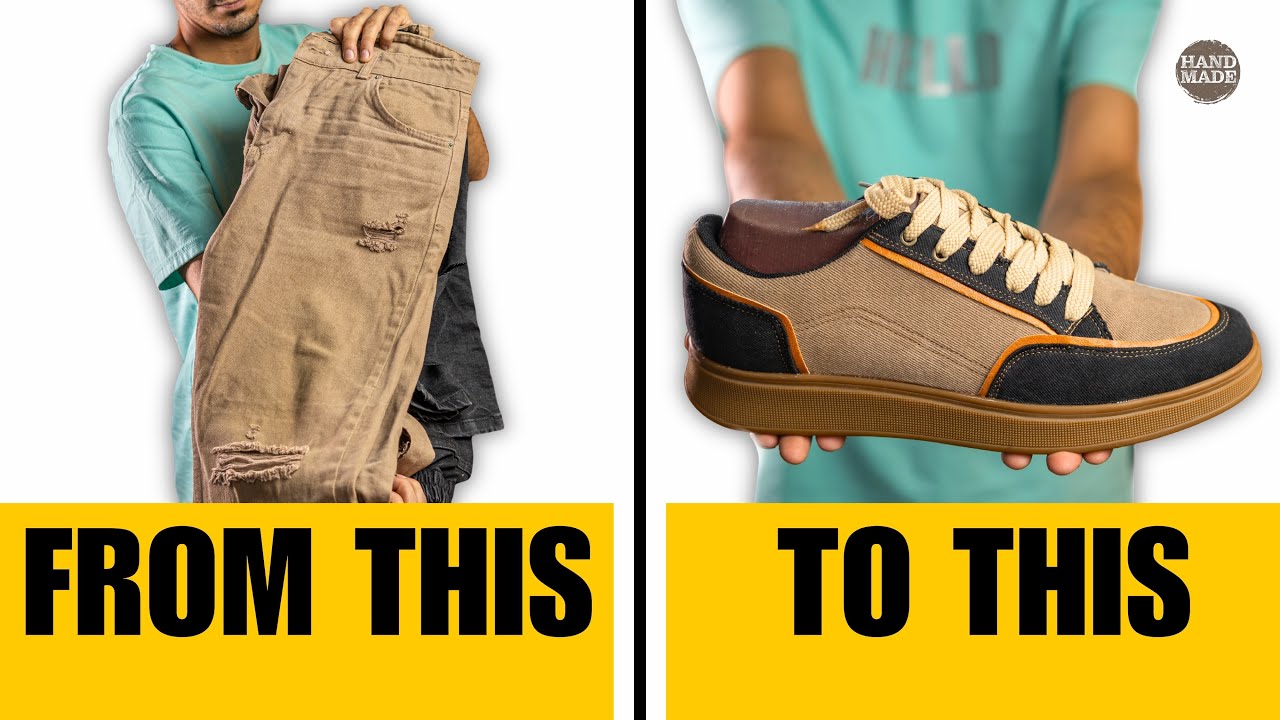 From Old Jeans to New Shoes | Incredible DIY Upcycle Transformation!👖👟