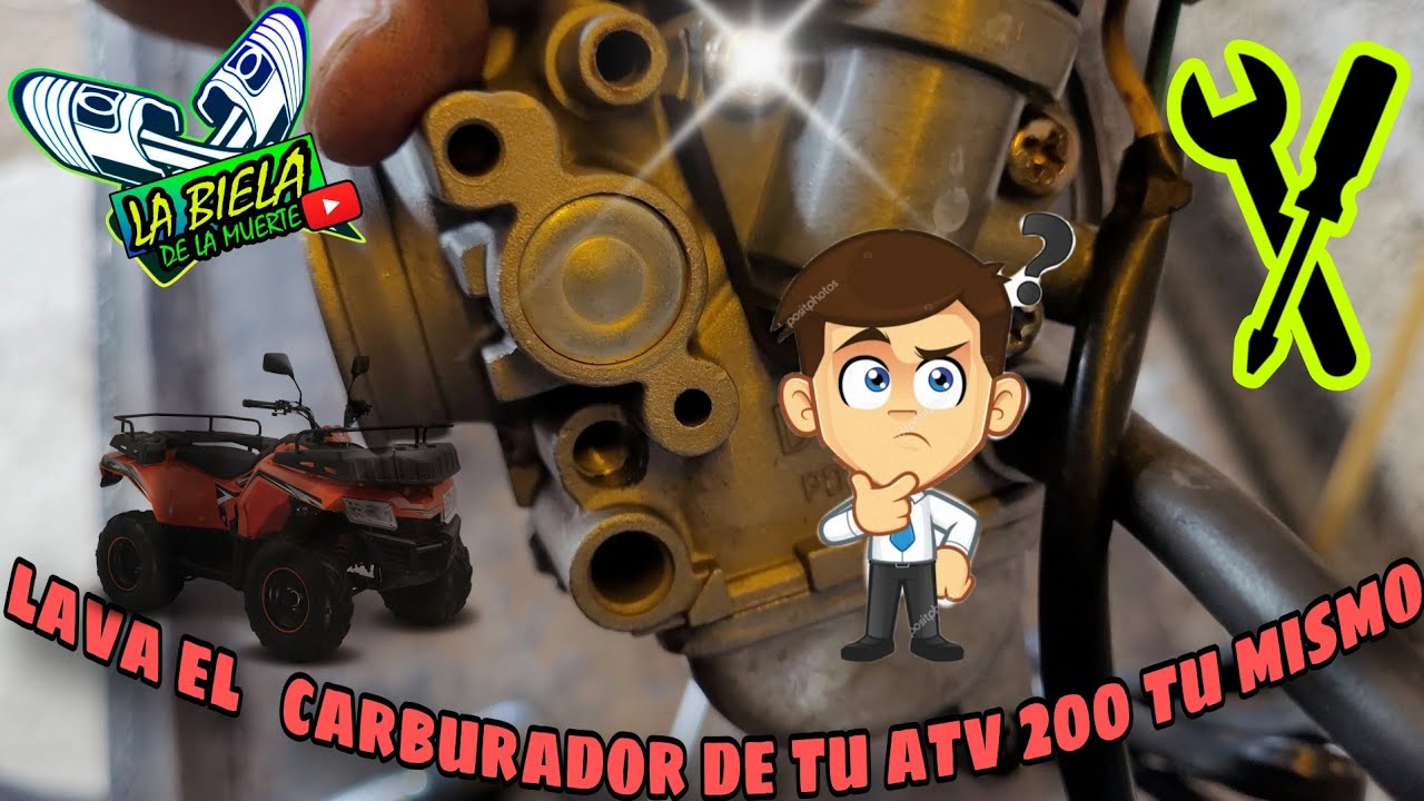 Como lavar el carburador con bomba de pique  de tu  atv 200 italika