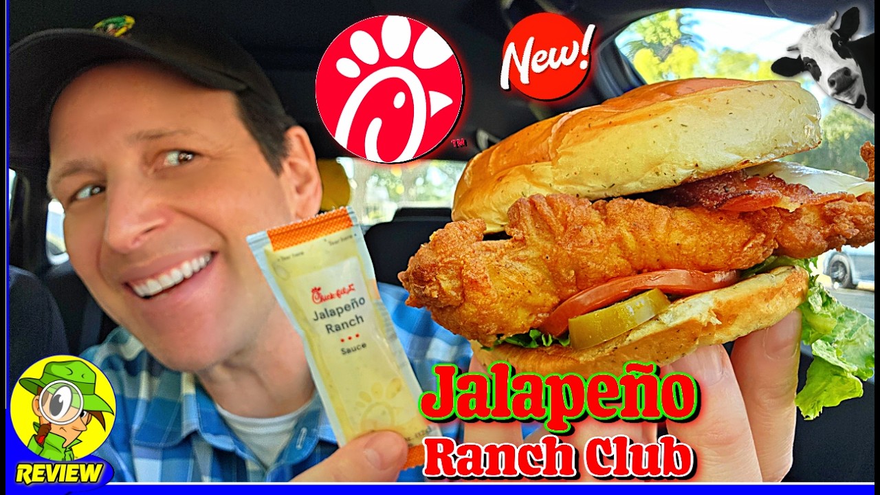 Chick fil A&reg; Jalape&ntilde;o Ranch Club Sandwich Review 🐄🌶️🍗🥪 New RANCH Buns! 🤩 Peep THIS Out! 🕵️&zwj;♂️