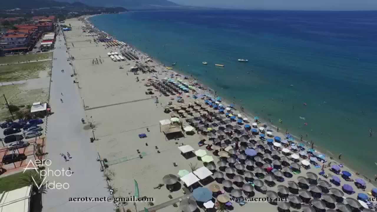 Greece, Nei Pori beach from bird eye