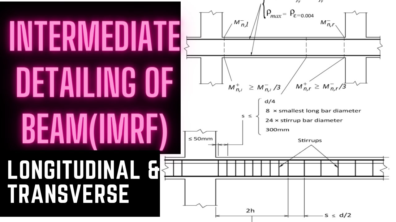 Intermediate Detailing of Beam  as Per BNBC 2020 | Longitudinal & Transverse Reinforcement Detailing