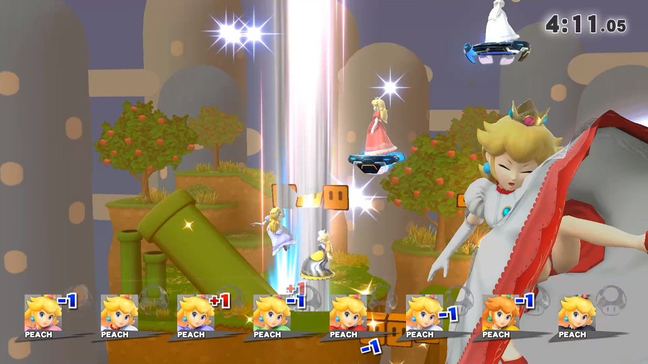 Smash Wii U - 8 Peaches Battle (Only Blast and Screen KO) #25