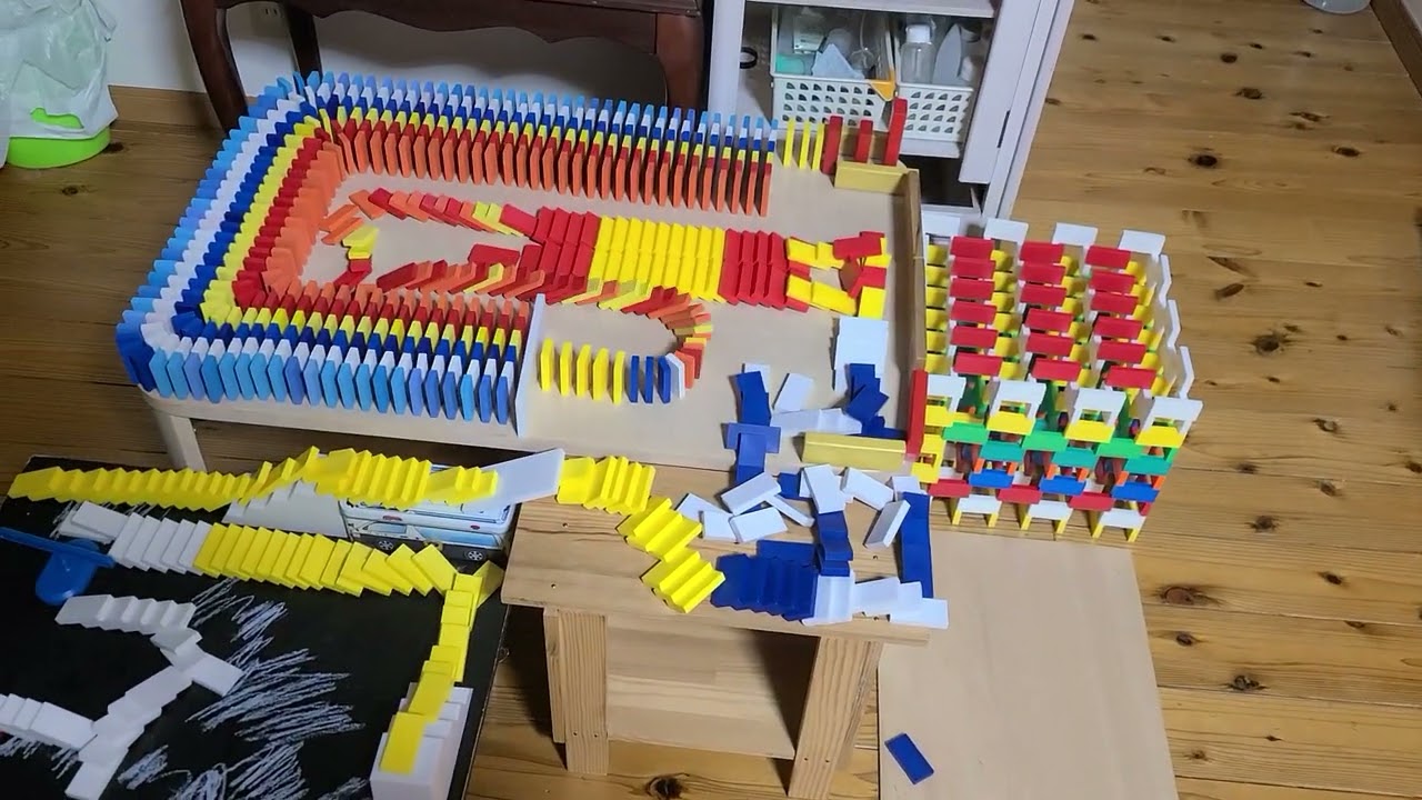 I made a COMPLICATED domino setup EVER. (Raw)
