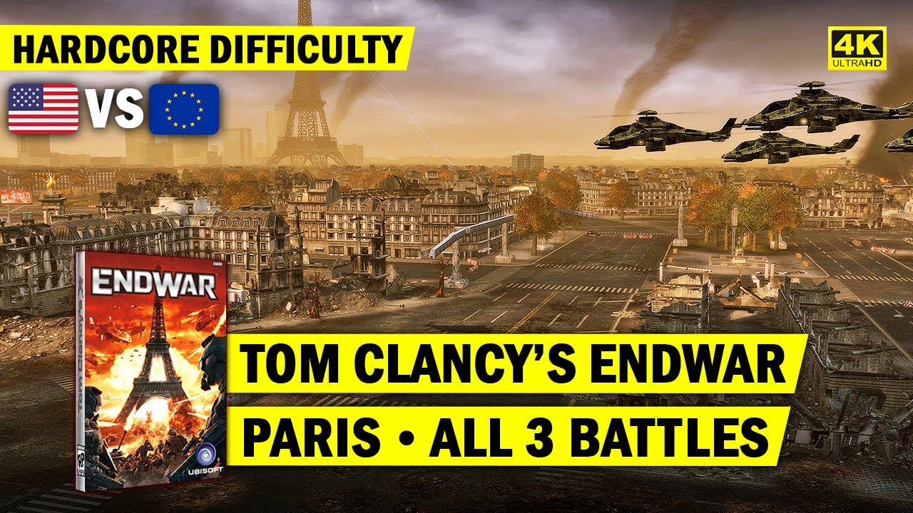 TOM CLANCY'S ENDWAR - USA CAMPAIGN: PARIS - ALL 3 BATTLES - HARDCORE - 4K