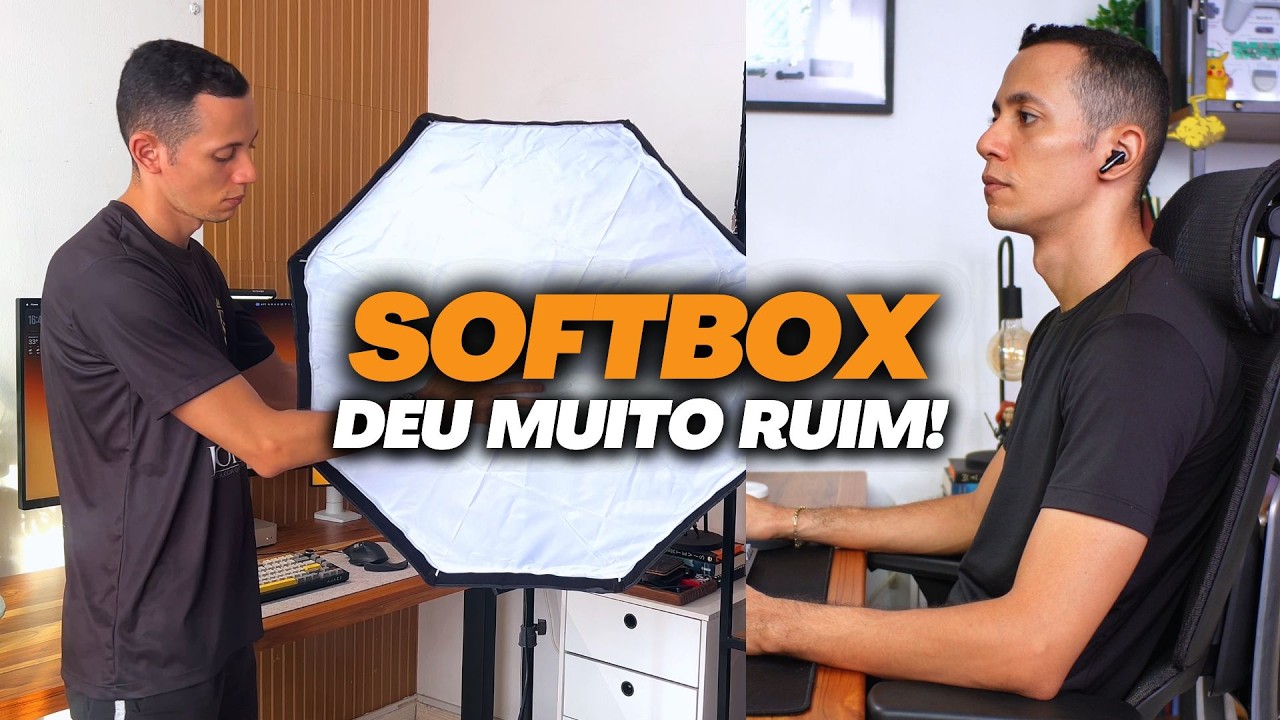 HOME OFFICE: Comprei um softbox novo e já quebrei todo no primeiro dia!