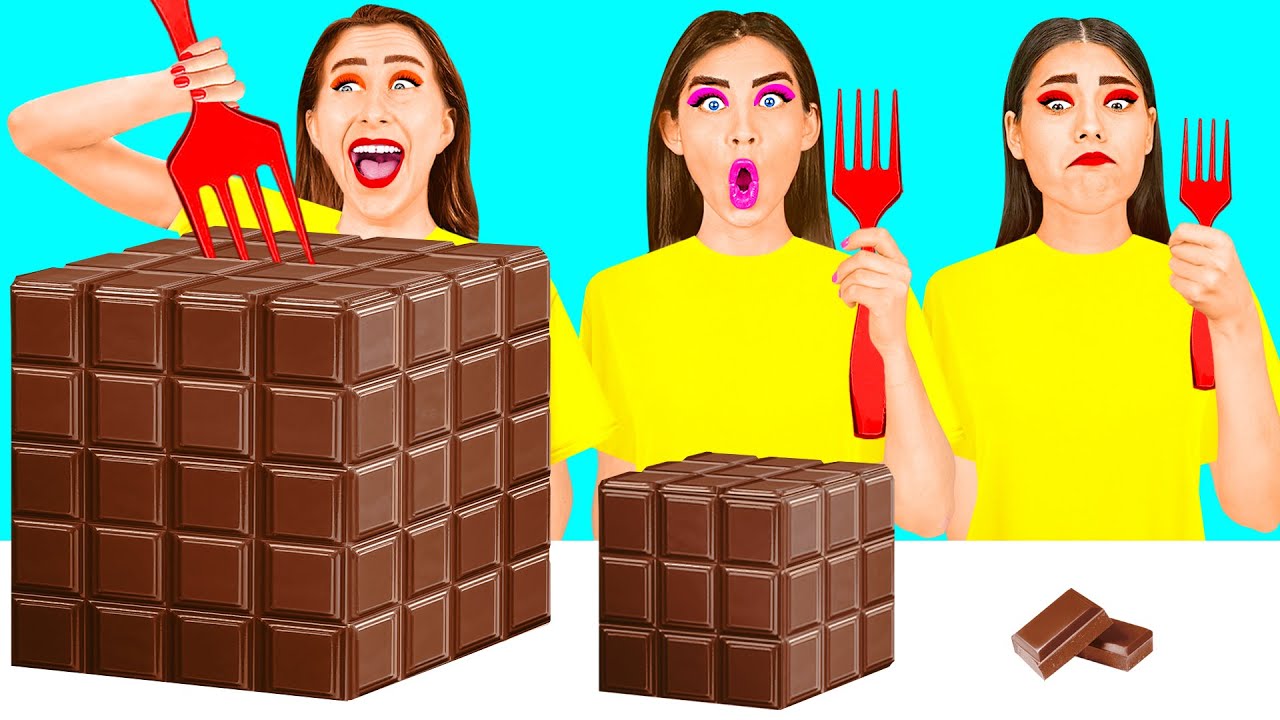 큰,중간 및 작은 접시 도전 | 재미있는 음식 상황 HAHANOM Challenge