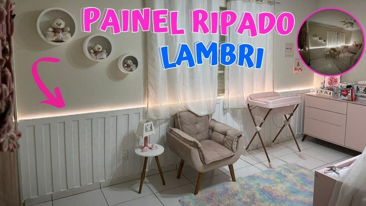 TRANSFORMANDO O QUARTO DA BEBÊ. (Lambri) Painel ripado de EVA. (FAÇA VOCÊ MESMO)