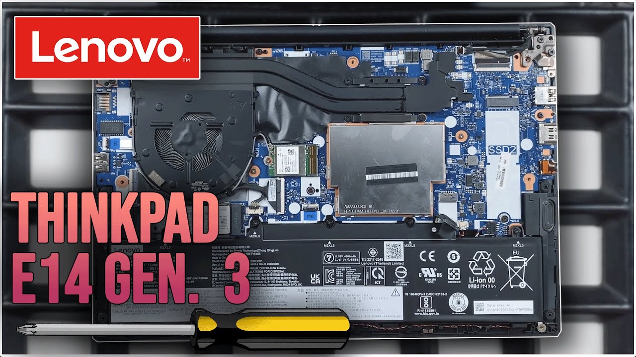 Lenovo ThinkPad E14 Gen3 von Innen - RAM, SSD, Akku, Lüfter wechseln