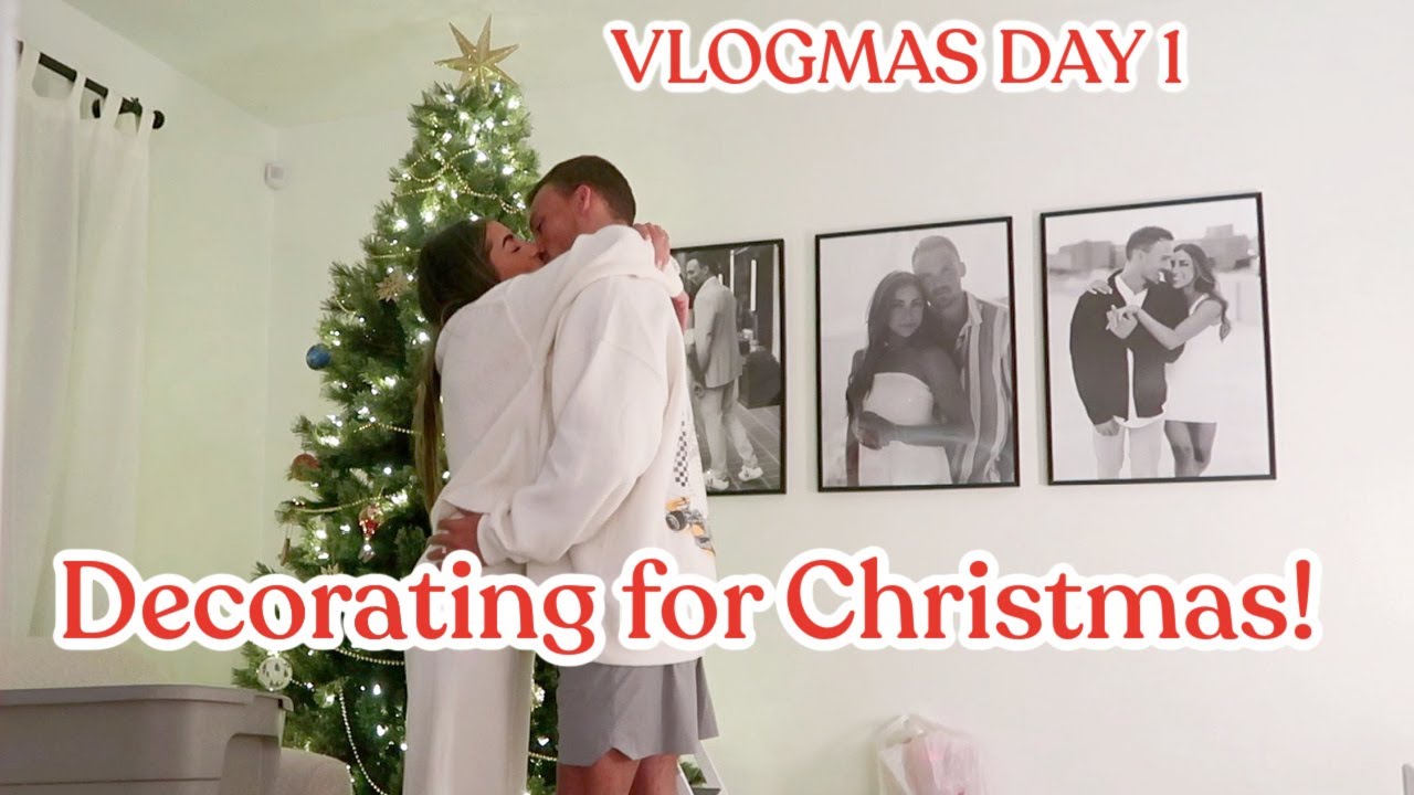 VLOGMAS DAY 1: Decorating for My First Married Christmas!