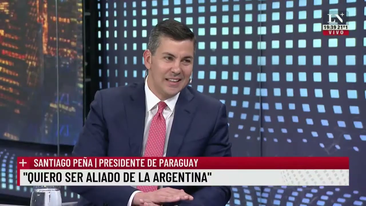 Entrevista del presidente Santiago Peña con Eduardo Feinmann en La Nación Más