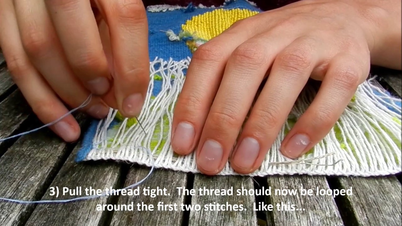 Finishing Warp Ends on Woven Tapestries