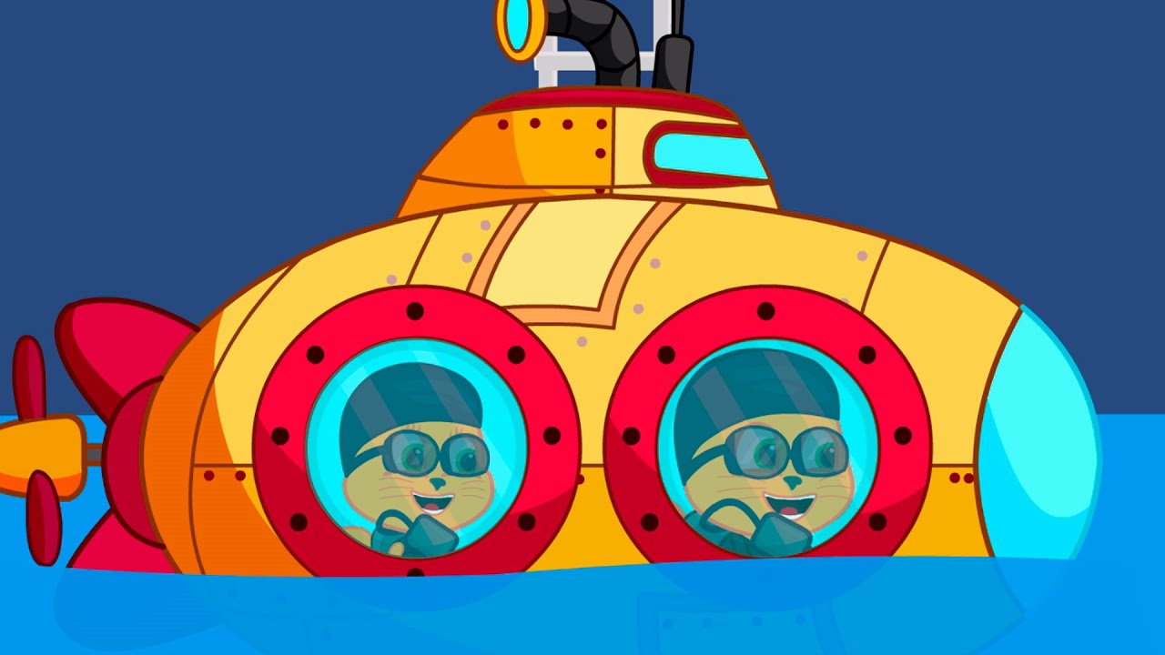 Cats Family in English - Underwater Expedition Cartoon for Kids