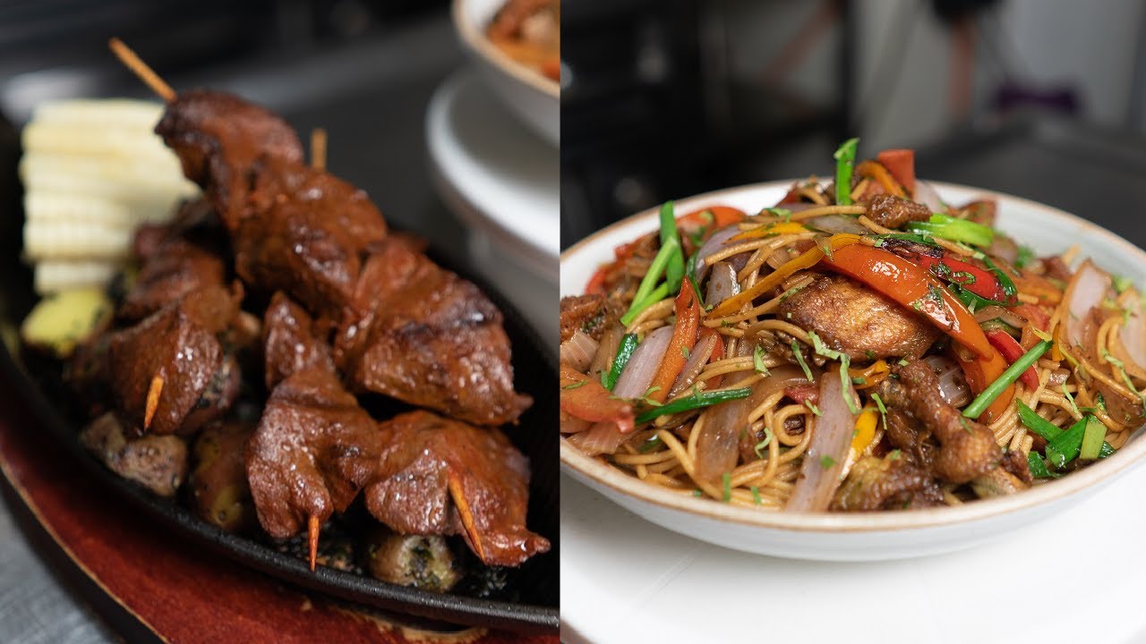Receta del TALLARIN SALTADO y ANTICUCHOS peruanos | paso a paso