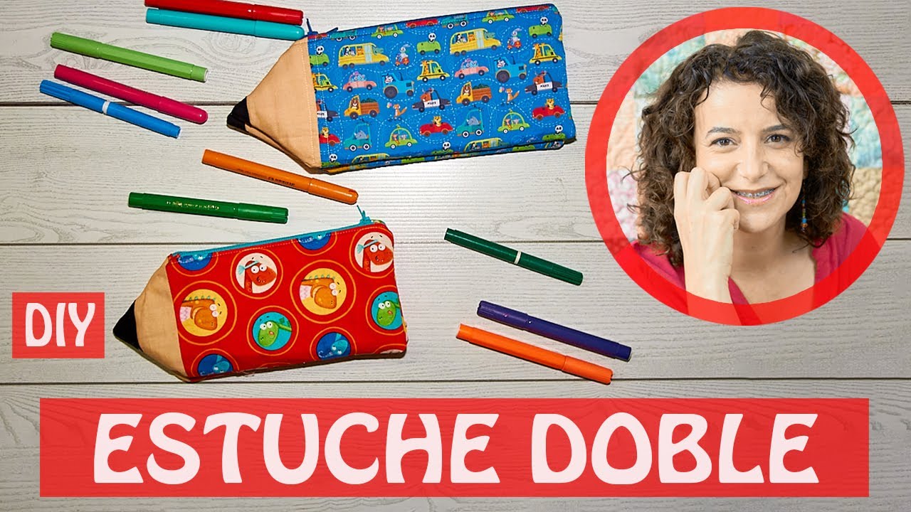 Cómo HACER 1 ESTUCHE DOBLE para lápices | 2 ESTUCHES EN 1