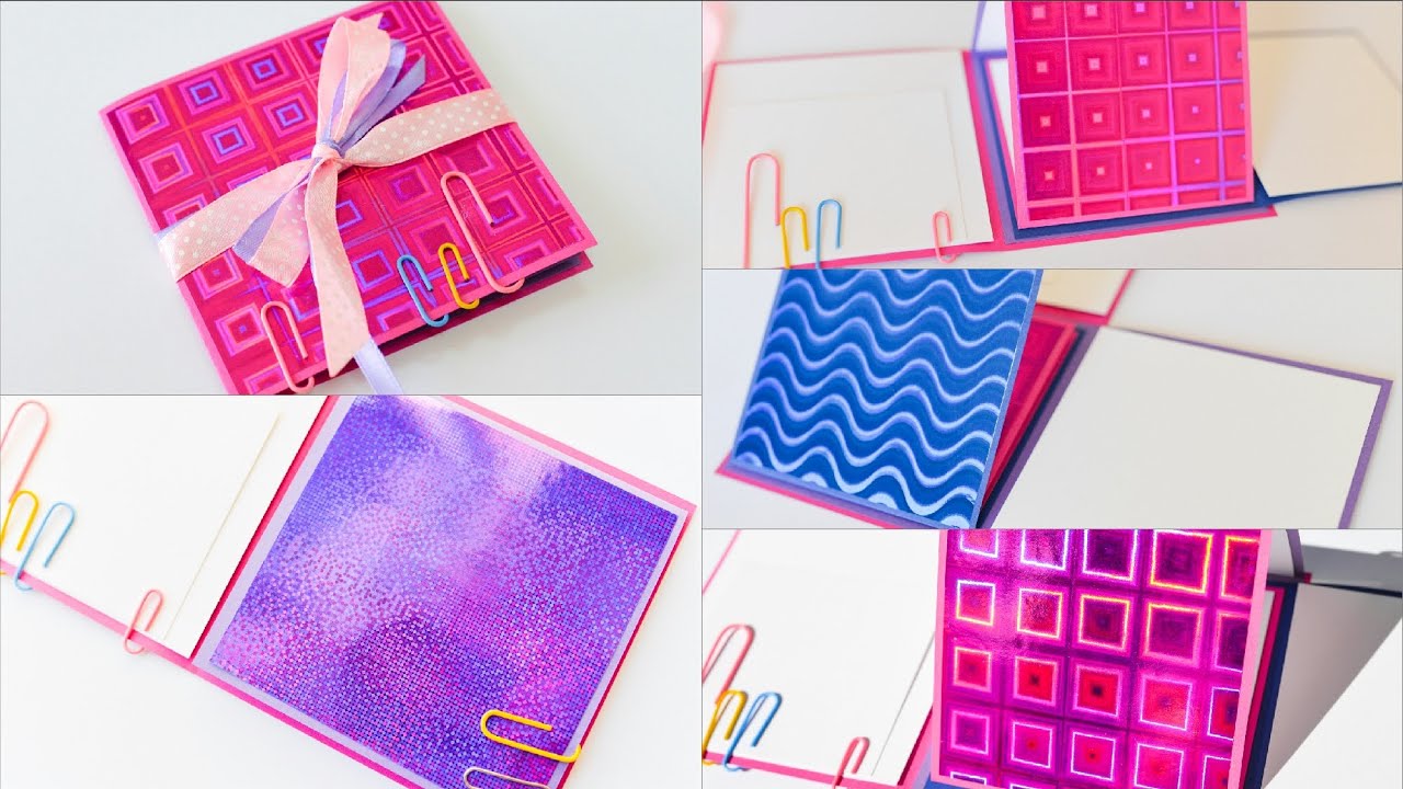 How to Make - Notebook Scrapbook Holographic Back To School - Step by Step | Notes