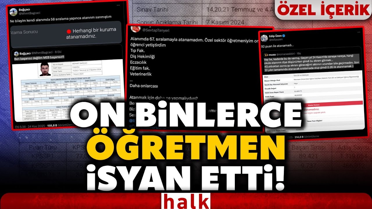 Binlerce &ouml;ğretmen yine mağdur oldu! KPSS&rsquo;de y&uuml;ksek puan alıp atanamayınca b&ouml;yle isyan ettiler!
