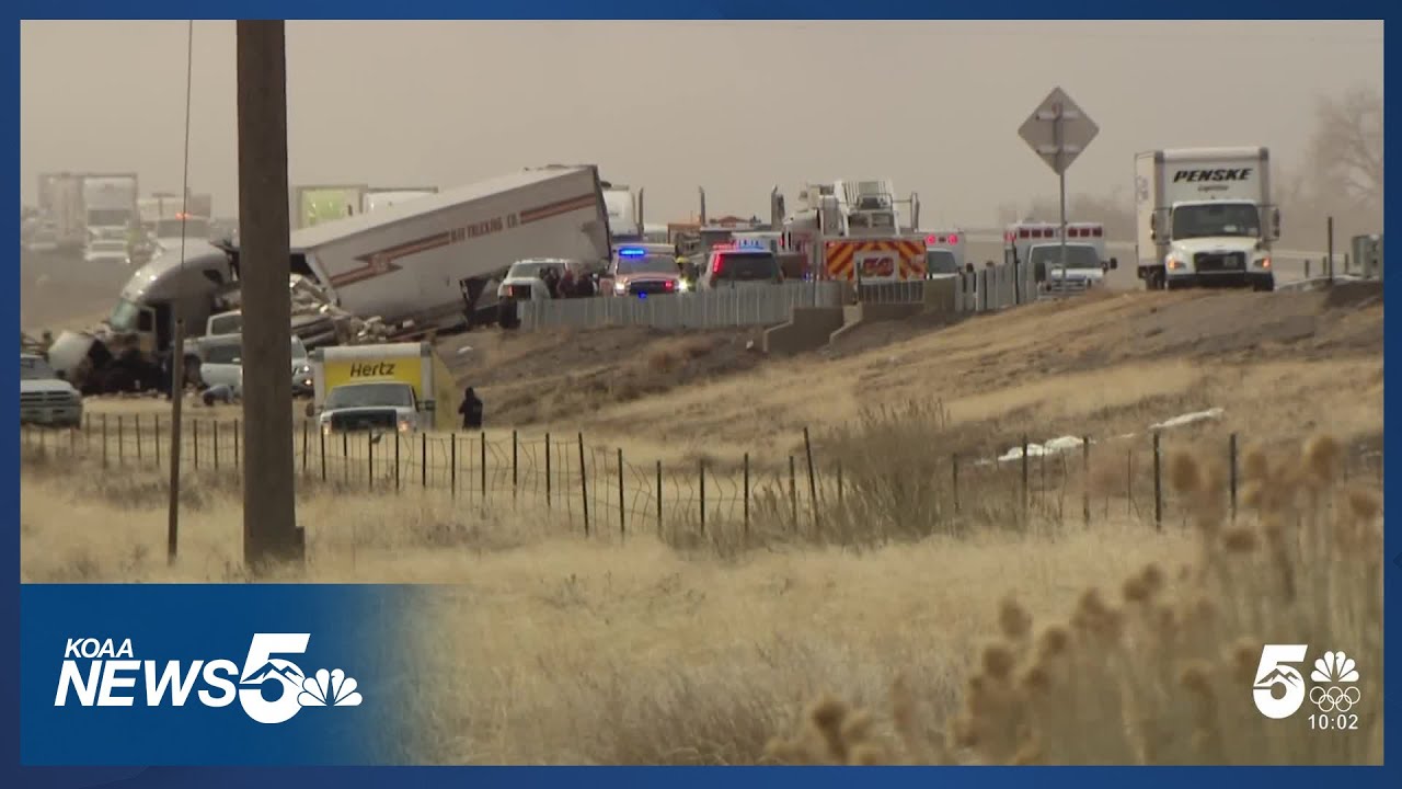 Four people were killed in a 30-vehicle car pile-up south of Pueblo