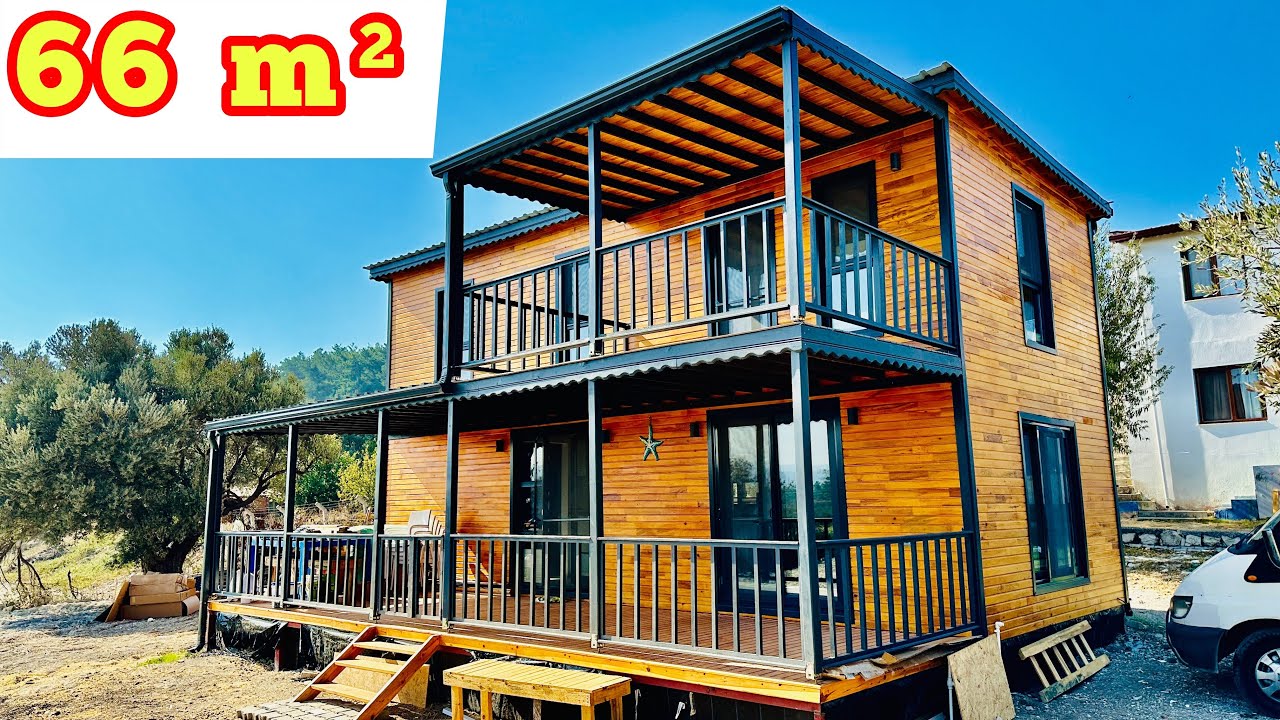 66 m² + 38 m² Ağaç Ev Turu ve Fiyatı - Tiny House değil Büyük Ahşap Ev - Wood House