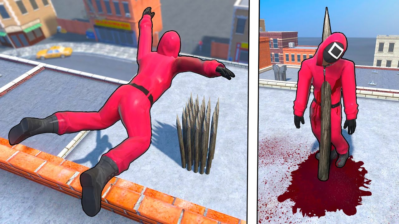 Squid Game Ragdolls VS Spikes! Epic NPC Falls Compilation #288
