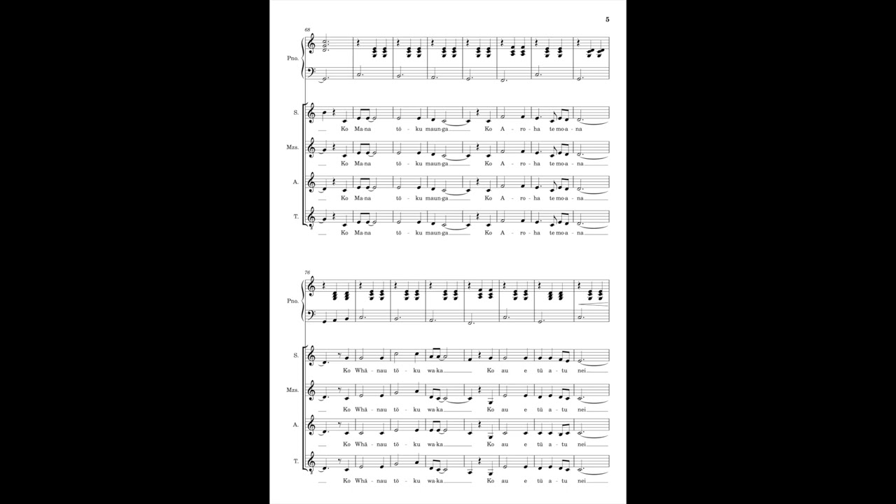 Pepeha (SATB Choir) Arranged by Meg Hirata