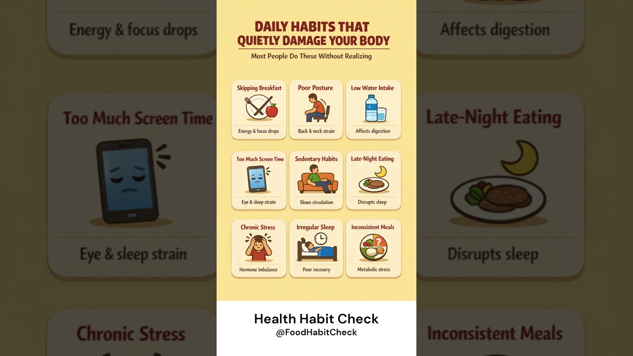 Daily Habits That Quietly Damage Your Body Explained 