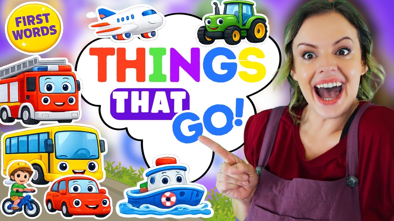 Всё, что едет! 🚗 Первые слова, звуки транспорта и песенки для малышей | Miss Katie