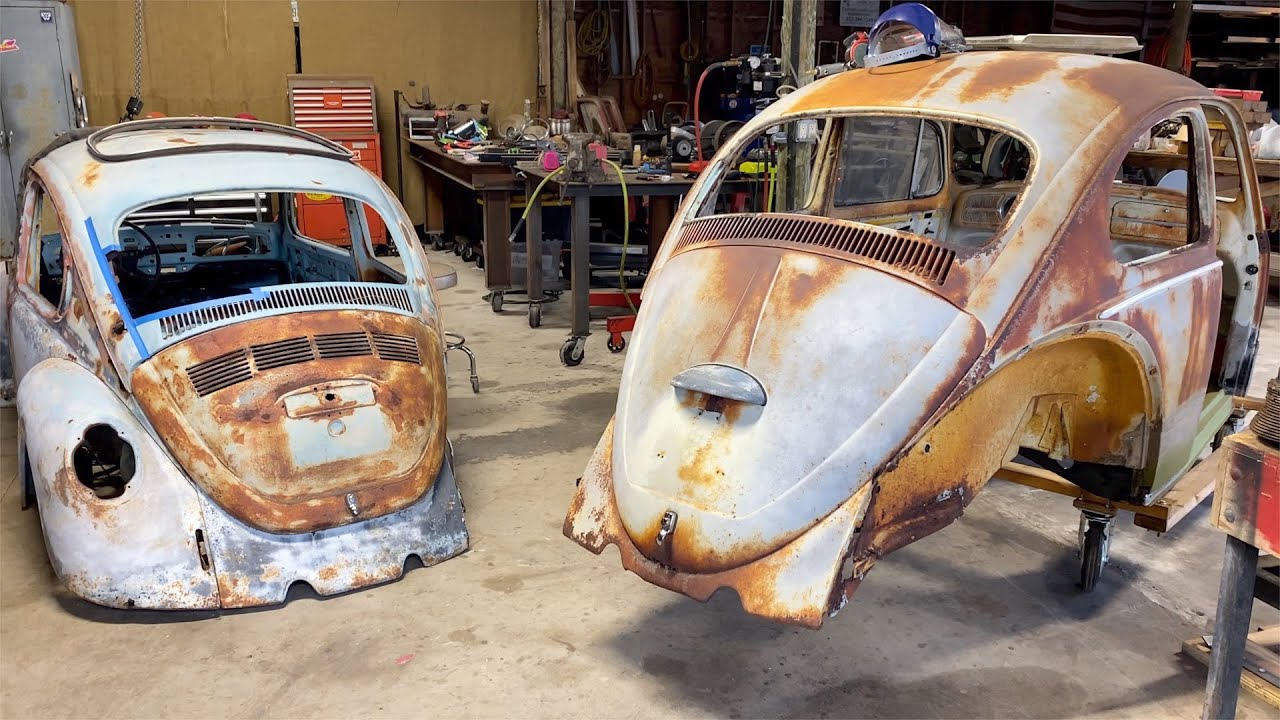Восстановление VW Beetle — ремонт металла заднего стекла