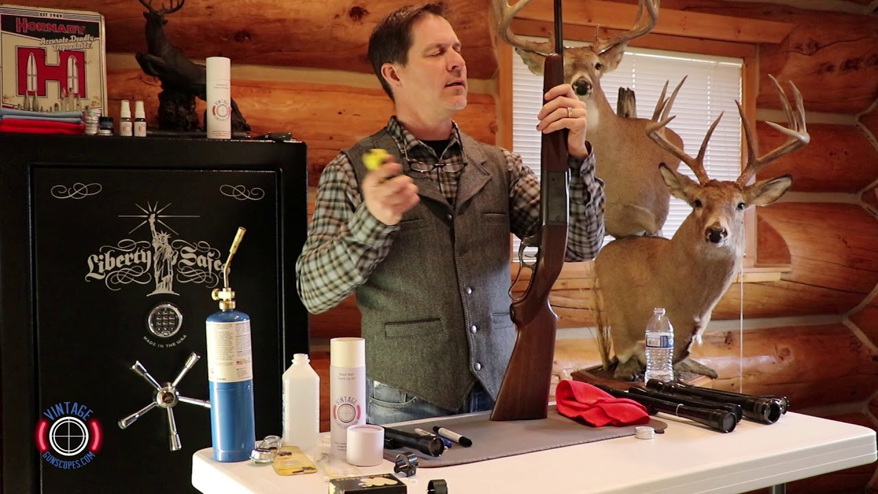 Touching up bluing on guns & scopes.