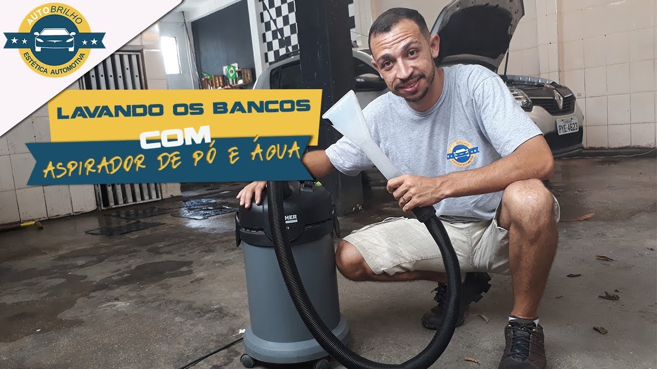 Como lavar os bancos (Estofados) do carro com aspirador de pó e água.