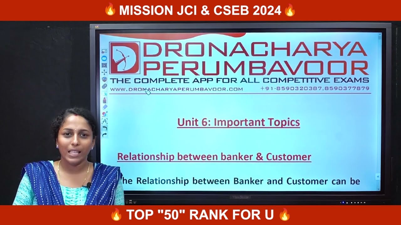 BANKING (Relation b/w Banker & Customer) - MISSION JCI & CSEB 2024 - 8590320387 - #csebexam #cseb