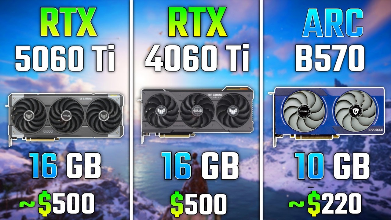 RTX 5060 Ti vs RTX 4060 Ti vs ARC B570 | Test in 7 Games