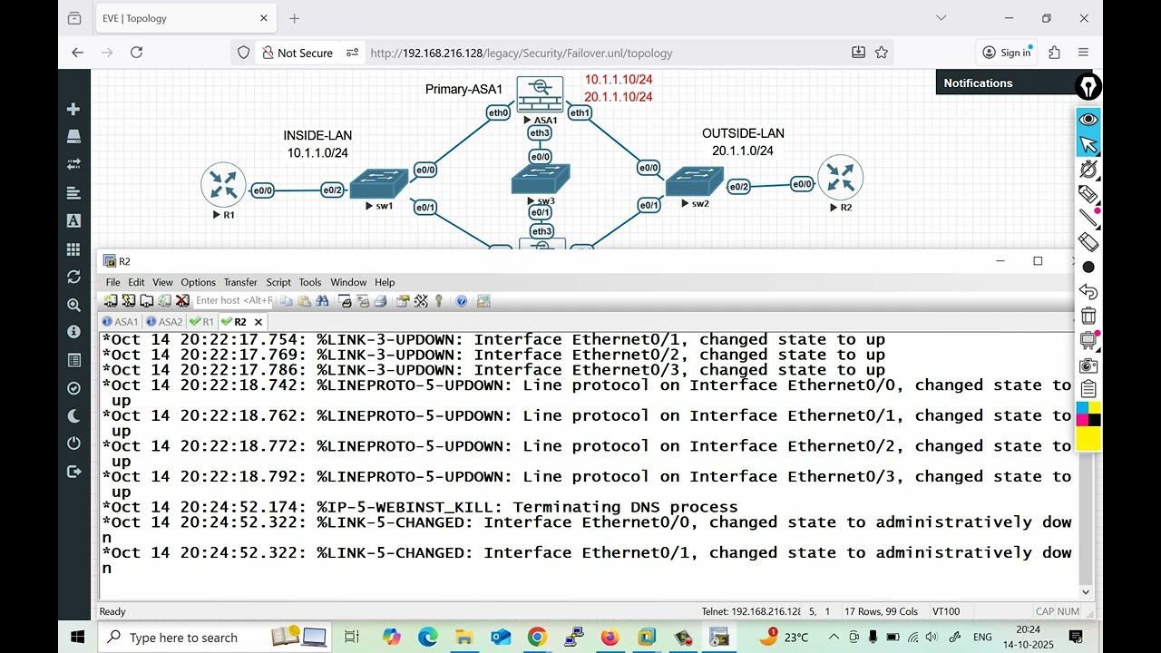 Настройка отказоустойчивости Cisco ASA