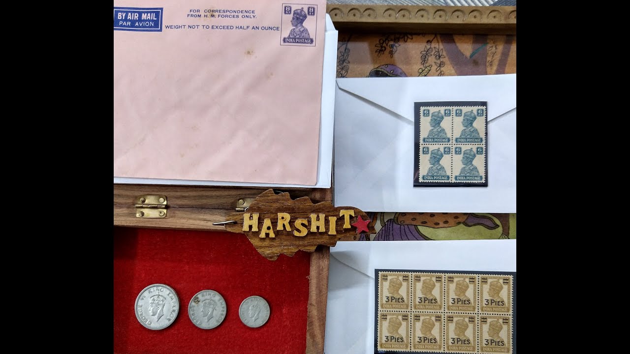 One Rupee 1947 | Half Rupee 1947 | Quarter Rupee 1947 | British India Envelope |British India Stamps