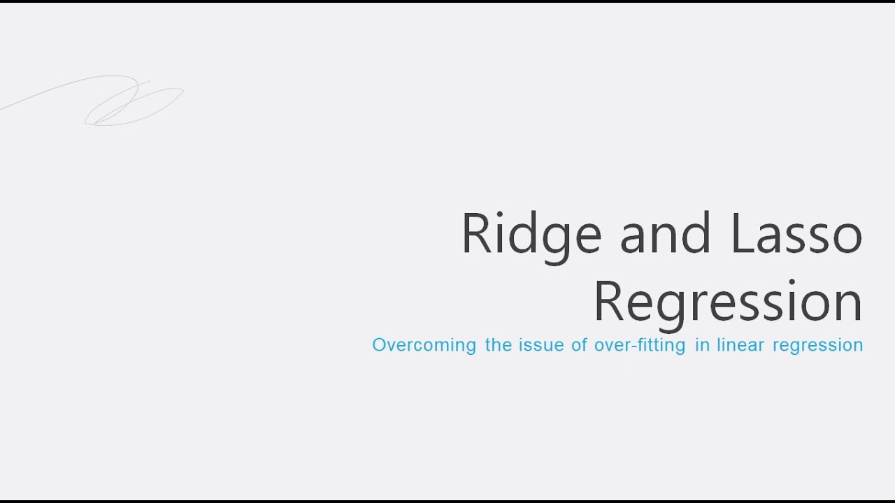 Solving overfitting using Ridge and Lasso Regression