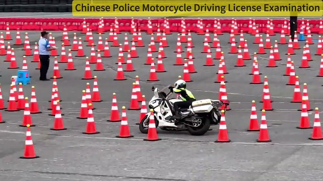Chinese Police Motorcycle Driving License Examinat