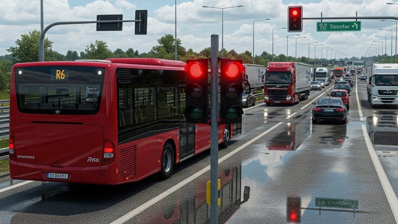 R6 BUS TRAFFIC MODE | Euro Truck Simulator 2 🚦🚌